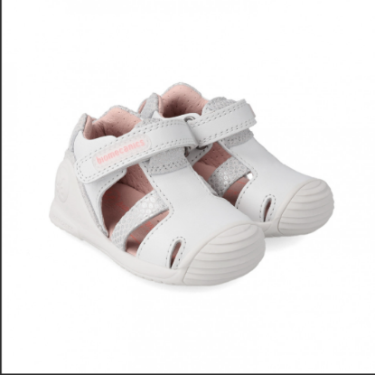 Image de Cuteshez Sandales Premiers Pas en Cuir Souple - Blanc