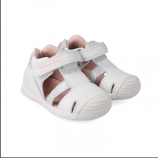 Image de Cuteshez Sandales Premiers Pas en Cuir Souple - Blanc