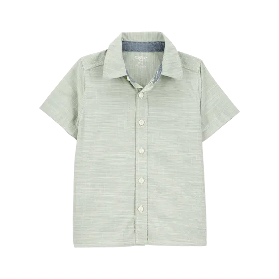 Image de Chemise Boutonnée à Manches Courtes Garçon OshKosh - Vert