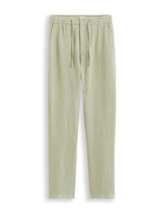 Image de Pantalon straight 100% lin - vert sauge