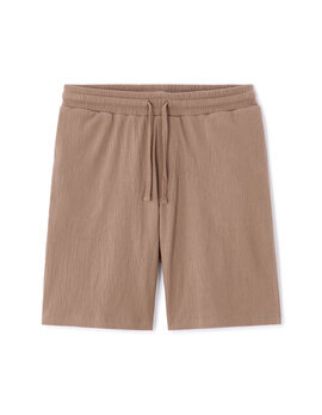 Image de Bermuda ceinture à cordon coton stretch - taupe