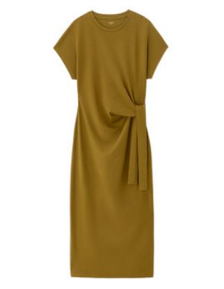 Image de Robe longue nouée en coton - vert