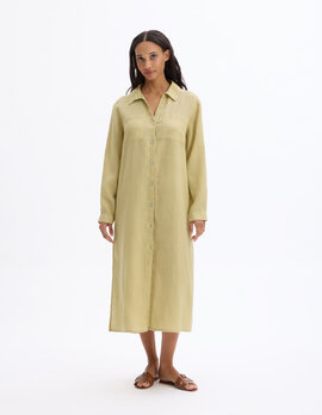 Image de Robe longue en lin - jaune