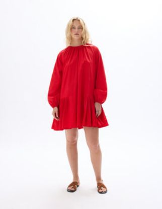 Image de Robe courte à volant - rouge