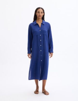 Image de Robe longue en lin - indigo