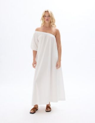 Image de Robe longue une épaule - blanche