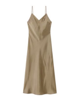 Image de Robe satinée à fines bretelles - vert