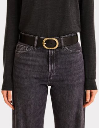 Image de Ceinture en cuir unie - noir